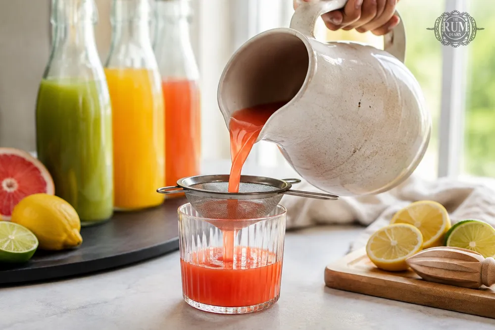 Фильтруем Skittles Vodka через кофейный фильтр и разливаем по бутылкам.
